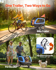 Dog Bike Trailer, Supports up to 40 kg, 2-in-1 Pet Stroller Cart Bicycle Carrier for Small & Large Dogs, Easy V952-TCTCLYSCWZXCV6PKI001V0