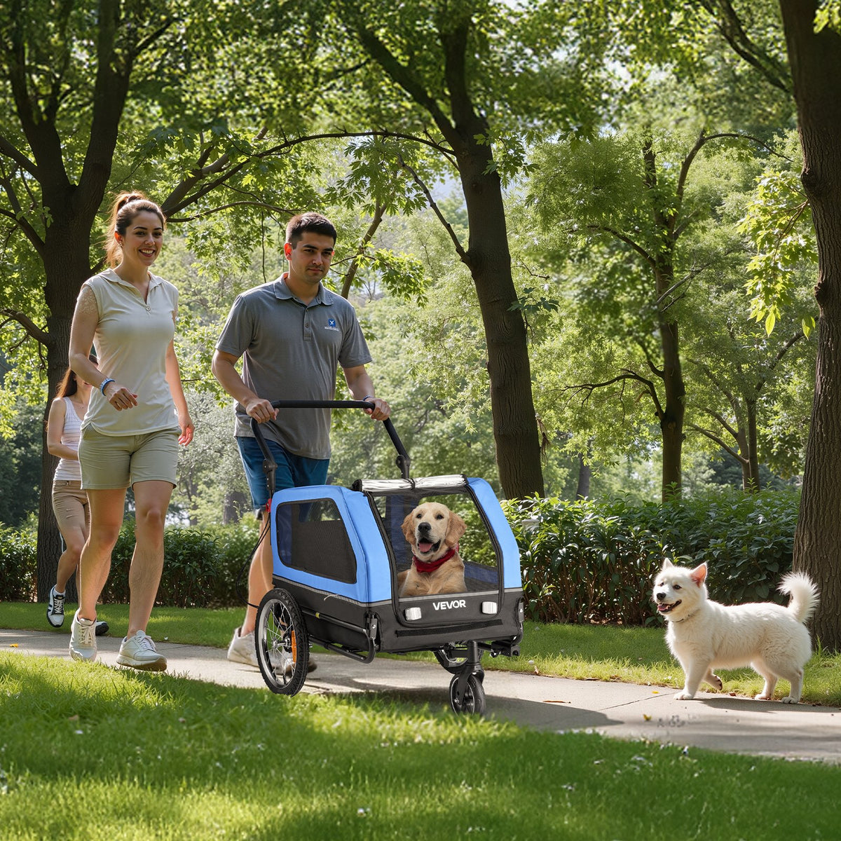 Dog Bike Trailer, Supports up to 40 kg, 2-in-1 Pet Stroller Cart Bicycle Carrier for Small & Large Dogs, Easy V952-TCTCLYSCWZXCV6PKI001V0