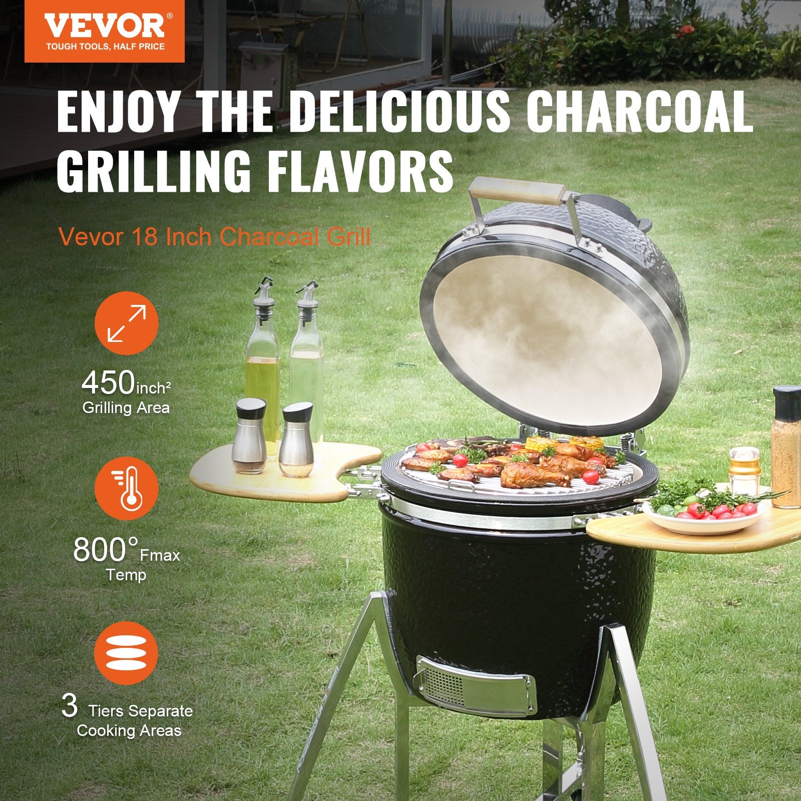 Portable Charcoal Grill, Propane Gas Grills with Cover and Cart, Heavy Duty Stainless Steel BBQ Grill, Mini V952-TCYXLYC1834505GFZV0