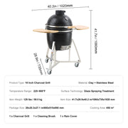 Portable Charcoal Grill, Propane Gas Grills with Cover and Cart, Heavy Duty Stainless Steel BBQ Grill, Mini V952-TCYXLYC1834505GFZV0