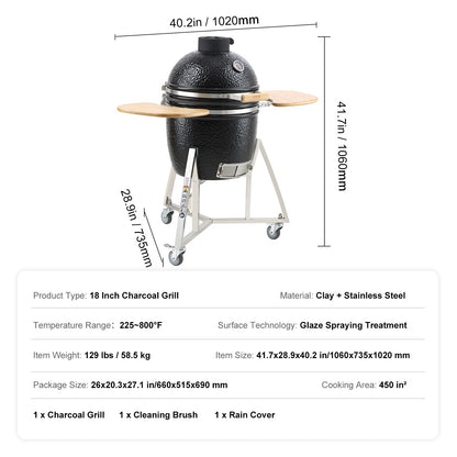 Portable Charcoal Grill, Propane Gas Grills with Cover and Cart, Heavy Duty Stainless Steel BBQ Grill, Mini V952-TCYXLYC1834505GFZV0
