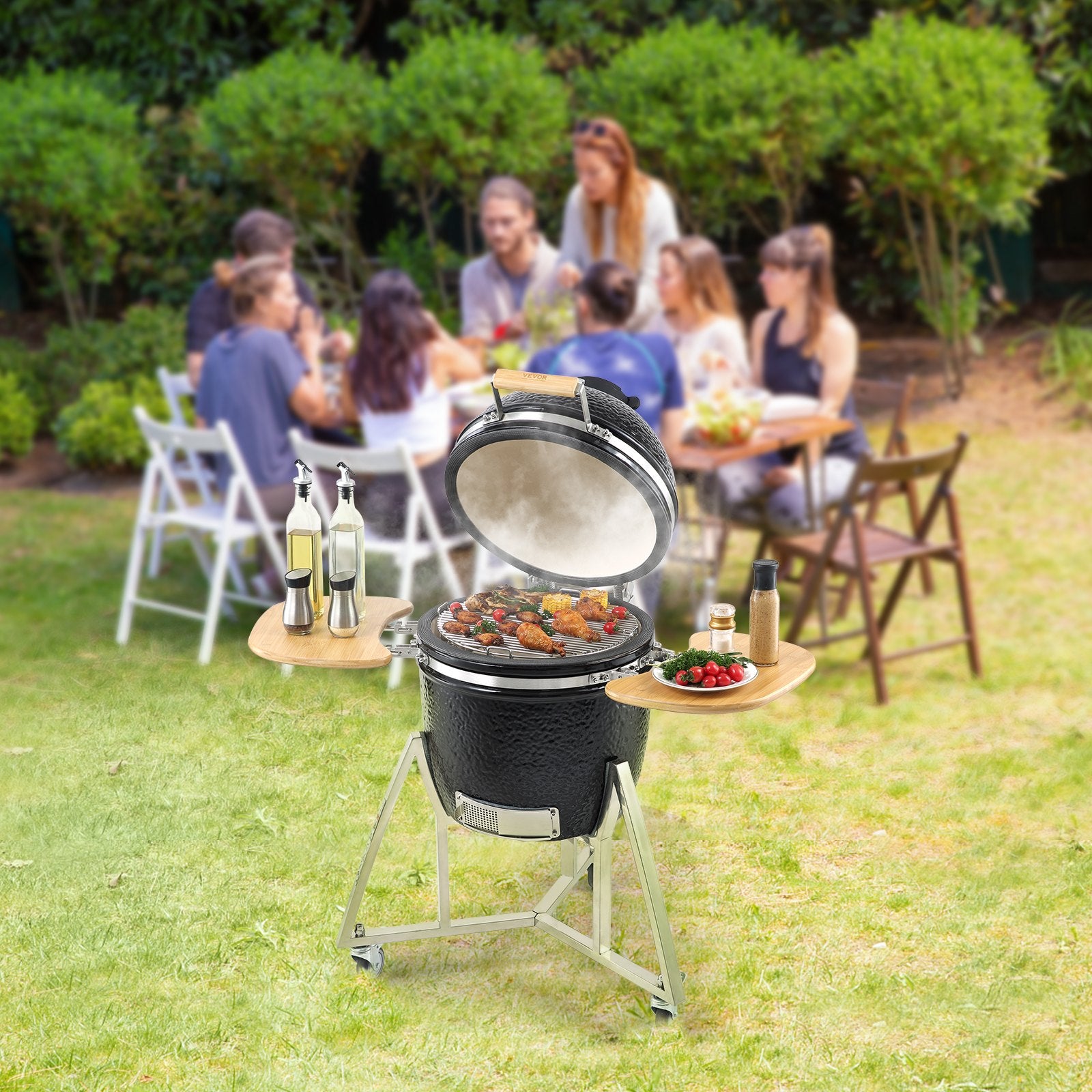 Portable Charcoal Grill, Propane Gas Grills with Cover and Cart, Heavy Duty Stainless Steel BBQ Grill, Mini V952-TCYXLYC1834505GFZV0