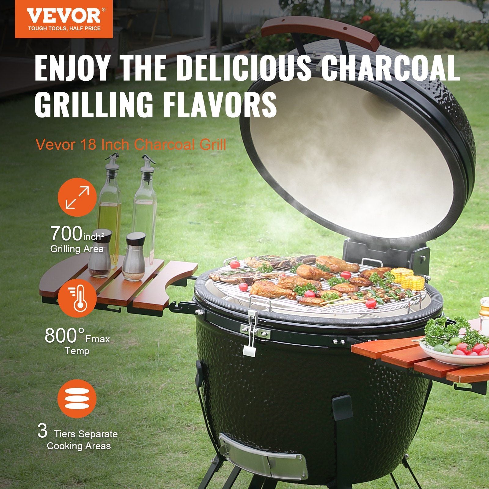 Portable Charcoal Grill, Propane Gas Grills with Cover and Cart, Heavy Duty Stainless Steel BBQ Grill, Mini V952-TCYXLYC243700Y92IV0