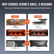Portable Charcoal Grill, Propane Gas Grills with Cover and Cart, Heavy Duty Stainless Steel BBQ Grill, Mini V952-TCYXLYC243700Y92IV0