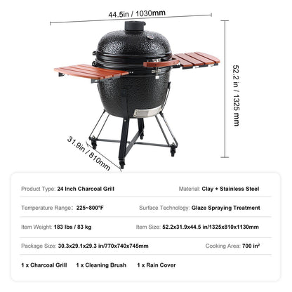 Portable Charcoal Grill, Propane Gas Grills with Cover and Cart, Heavy Duty Stainless Steel BBQ Grill, Mini V952-TCYXLYC243700Y92IV0