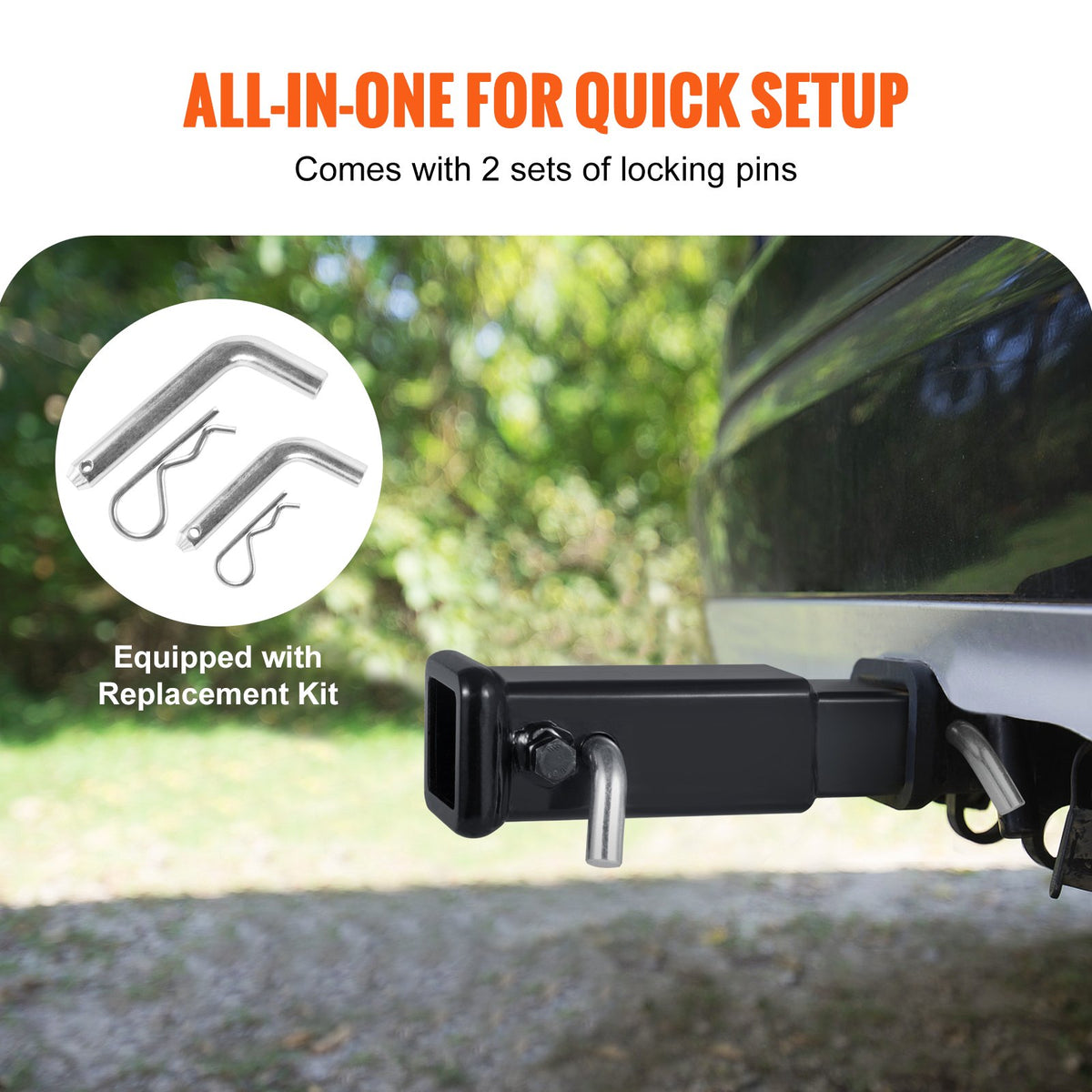 Trailer Hitch Extender, Fits for 2" Receiver Hitch Adapter, Trailer Hitch Extension Tube Extender, 7" V952-TCYZZG227000K8HB7V0
