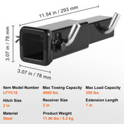 Trailer Hitch Extender, Fits for 2" Receiver Hitch Adapter, Trailer Hitch Extension Tube Extender, 7" V952-TCYZZG227000K8HB7V0