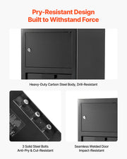 3.6 Cubic Feet Drop Safe, Large Capacity Front Drop Slot Safe Box with Digital Keypad, Heavy Duty 3 Tiers V952-TDSBXJ1378131EP8M001V9