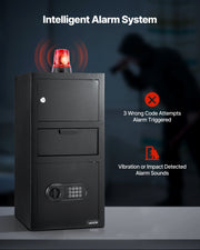 3.6 Cubic Feet Drop Safe, Large Capacity Front Drop Slot Safe Box with Digital Keypad, Heavy Duty 3 Tiers V952-TDSBXJ1378131EP8M001V9