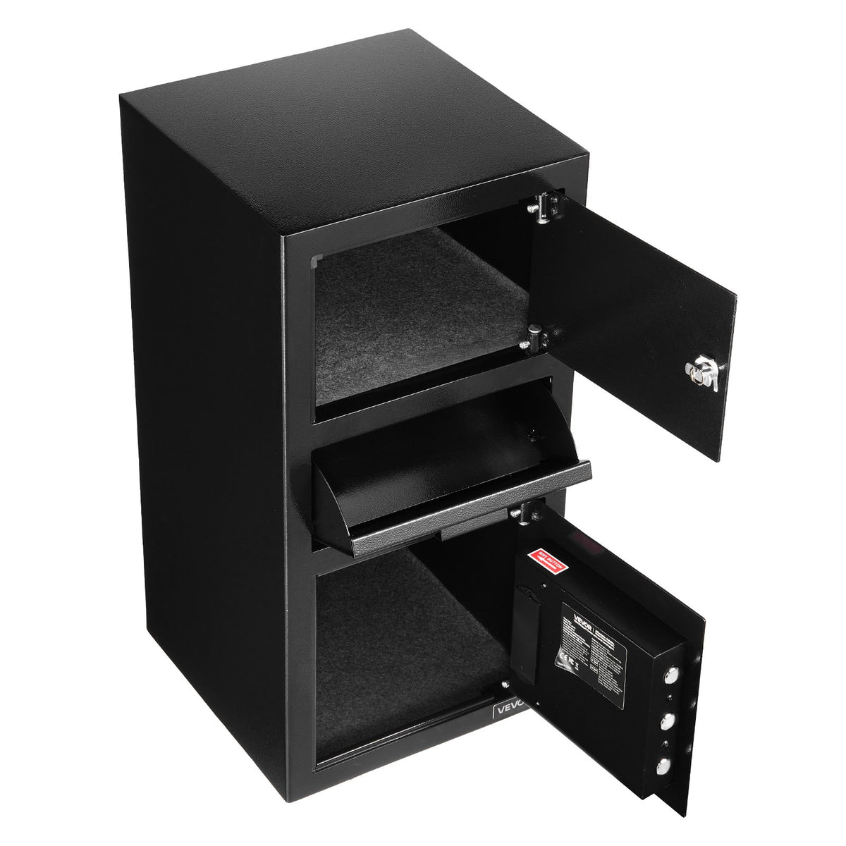 3.6 Cubic Feet Drop Safe, Large Capacity Front Drop Slot Safe Box with Digital Keypad, Heavy Duty 3 Tiers V952-TDSBXJ1378131EP8M001V9