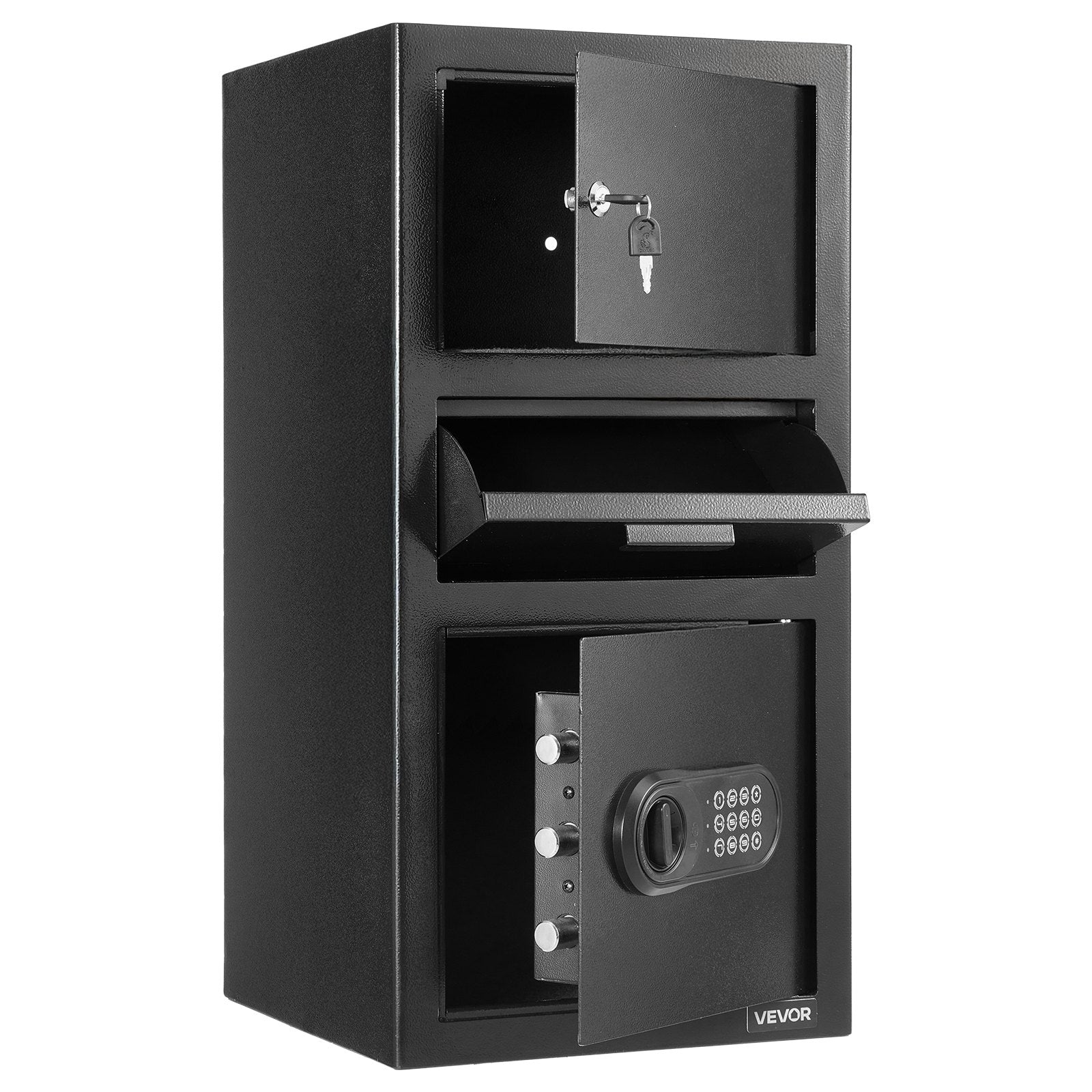 3.6 Cubic Feet Drop Safe, Large Capacity Front Drop Slot Safe Box with Digital Keypad, Heavy Duty 3 Tiers V952-TDSBXJ1378131EP8M001V9