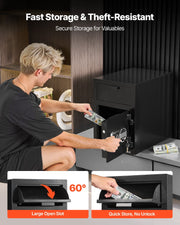 1.2 Cubic Feet Drop Safe, Large Capacity Front Drop Slot Safe Box with Digital Keypad, Heavy Duty 2 Tiers V952-TDSBXJ141420DFPNC001V9