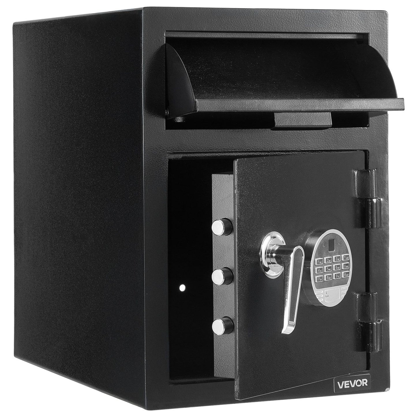 1.2 Cubic Feet Drop Safe, Large Capacity Front Drop Slot Safe Box with Digital Keypad, Heavy Duty 2 Tiers V952-TDSBXJ141420DFPNC001V9