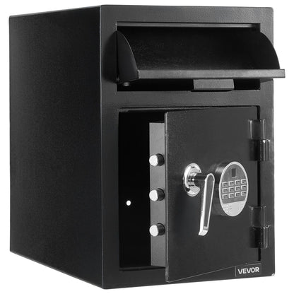 1.2 Cubic Feet Drop Safe, Large Capacity Front Drop Slot Safe Box with Digital Keypad, Heavy Duty 2 Tiers V952-TDSBXJ141420DFPNC001V9