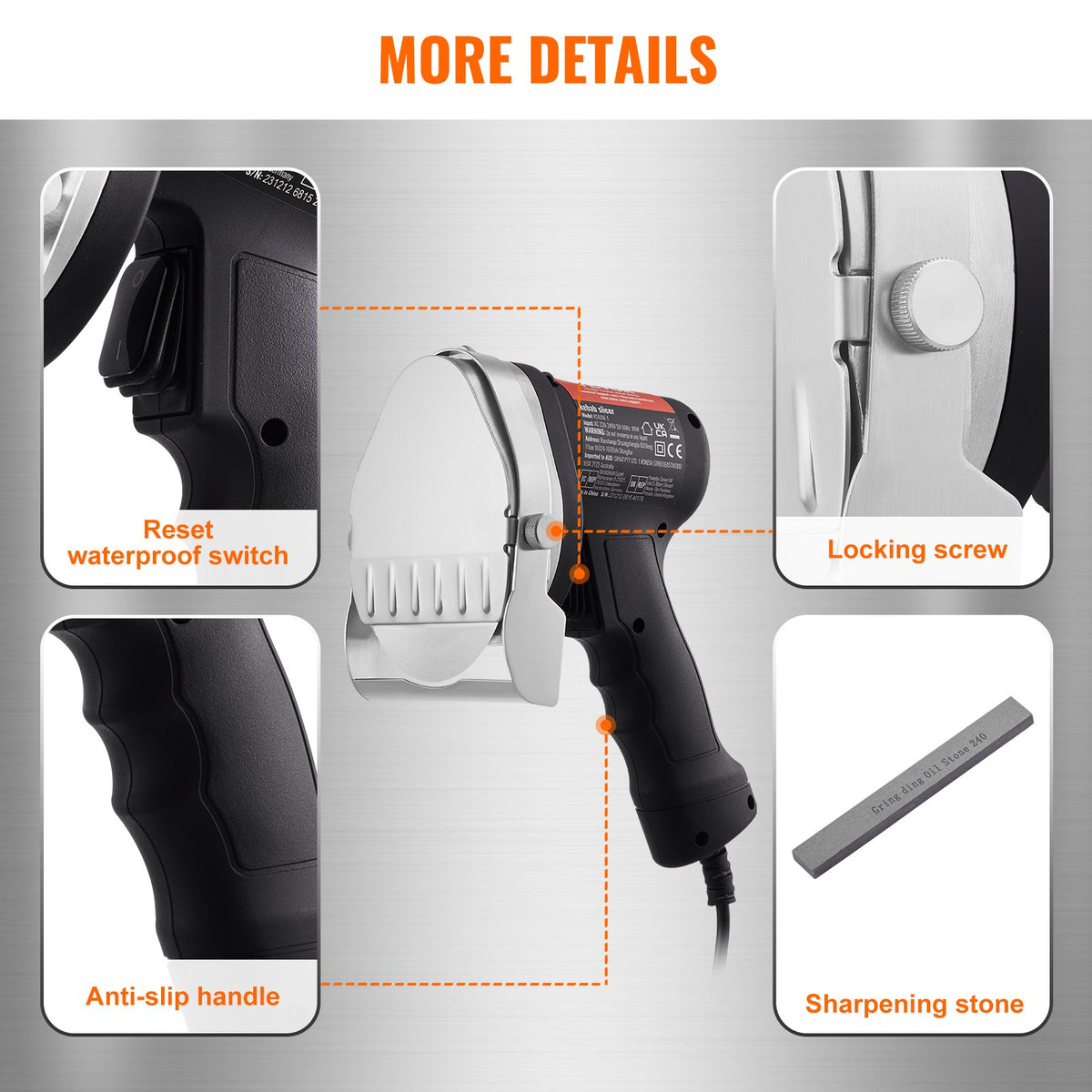 Electric Shawarma Knife, 80W Professional Turkish Kebab Knife, Commercial Stainless Steel Gyro Cutter, Doner V952-TEQKRD80WYBDC31TVV3