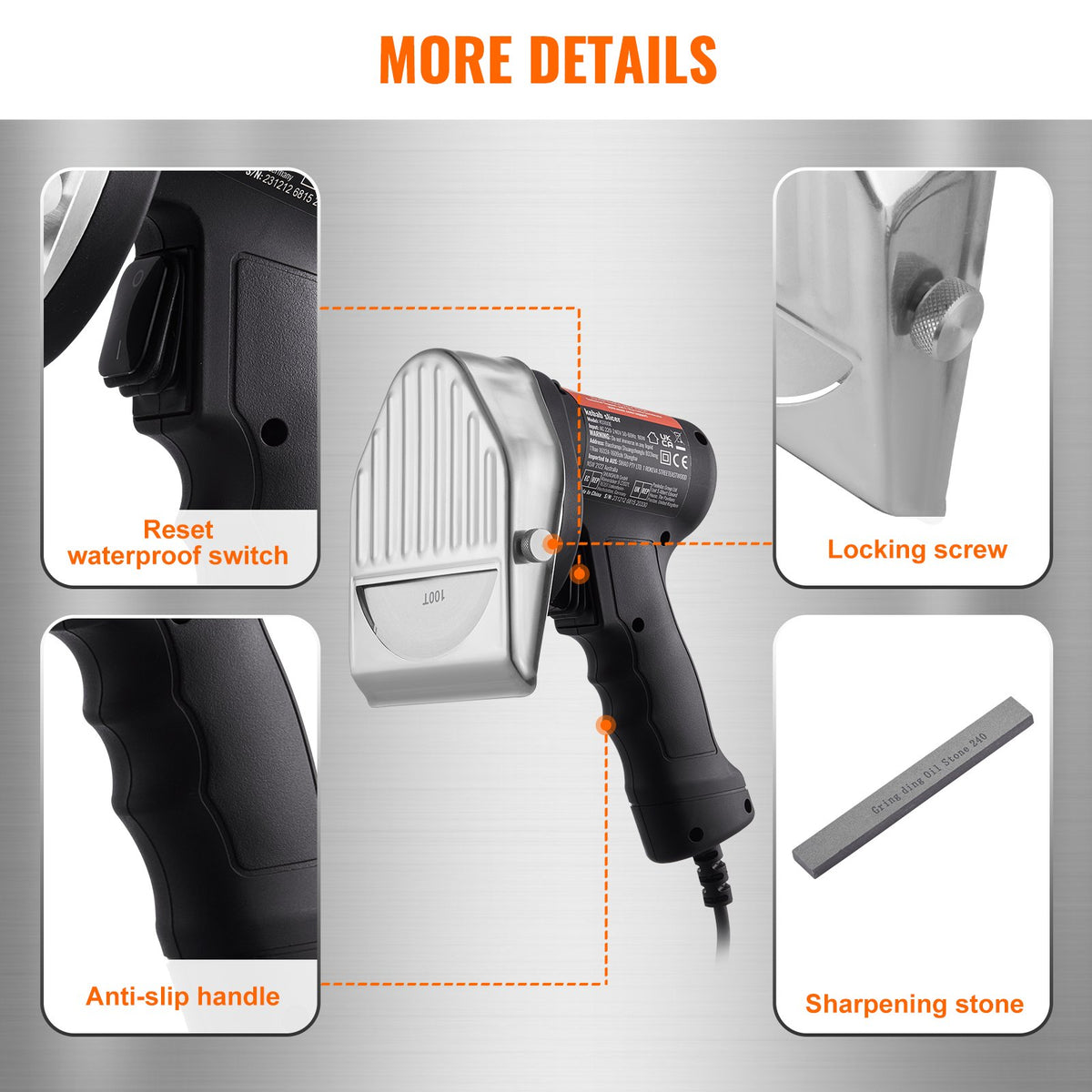 Electric Shawarma Knife, 80W Professional Turkish Kebab Knife, Commercial Stainless Steel Gyro Cutter, Doner V952-TEQKRDW80WBDNAO7VV3