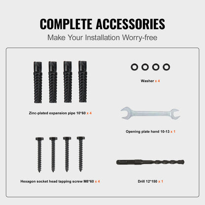 1-3 Step Handrail Railing for Steps Steel 150 kg Capacity with Screw Kit V952-TFBXYGLZHS3C1XYBOV0