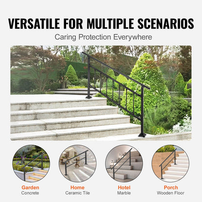 Outdoor Handrail 165LBS Load Handrail Outdoor Stairs Aluminum Stair Handrail 152 x 89.5 cm Outdoor Stair V952-TFDGLZHS5FT585EFIV0