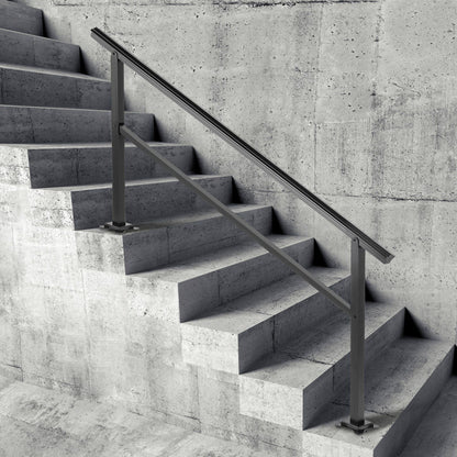 Outdoor Handrail 165LBS Load Handrail Outdoor Stairs Aluminum Stair Handrail 152 x 89.5 cm Outdoor Stair V952-TFDGLZHS5FT585EFIV0