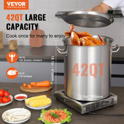 Stainless Steel Stockpot, 42 Quart Large Cooking Pots, Multipurpose Cookware Sauce Pot with Lid & Handle, V952-TGFHDB30442QTKOM5V0