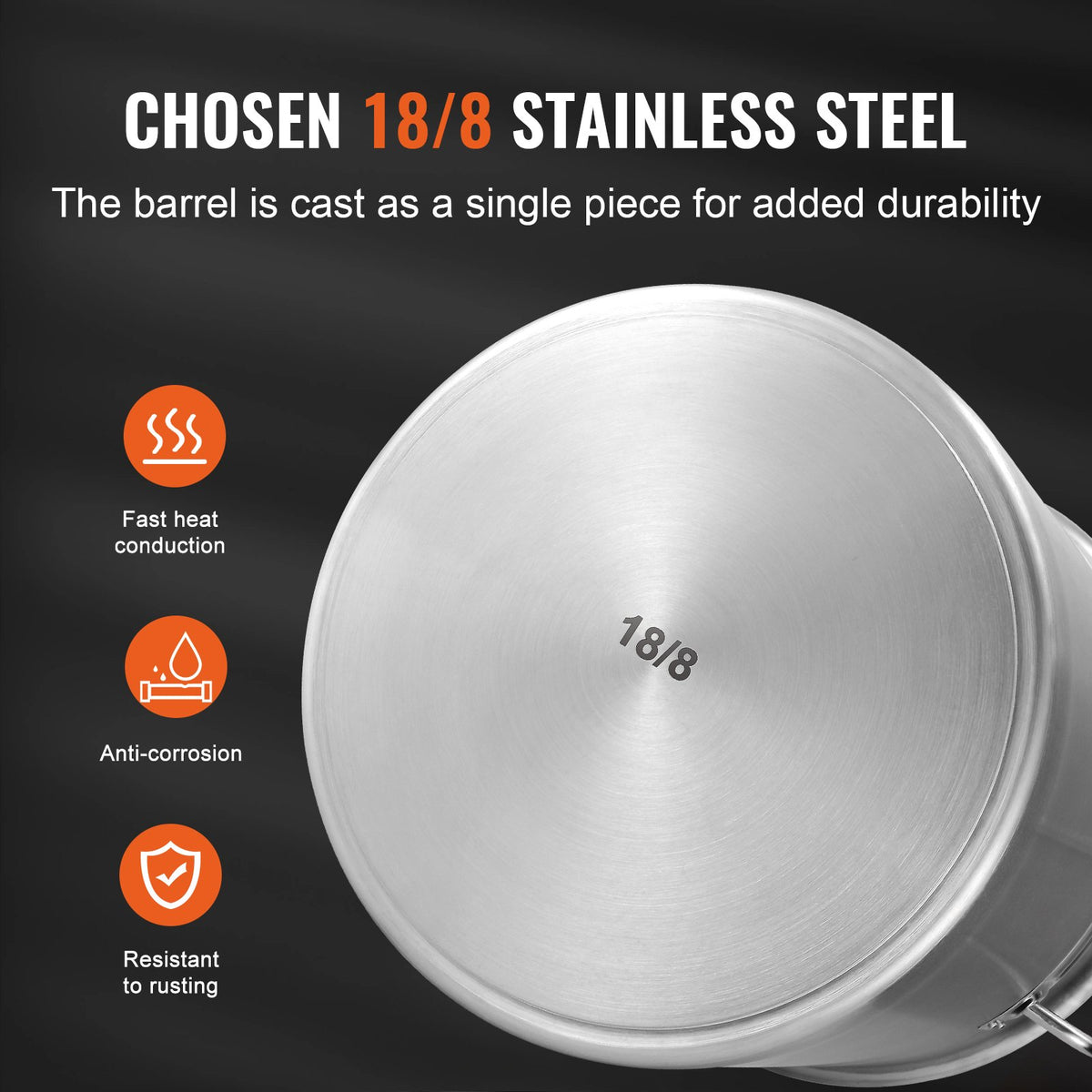Stainless Steel Stockpot, 42 Quart Large Cooking Pots, Multipurpose Cookware Sauce Pot with Lid & Handle, V952-TGFHDB30442QTKOM5V0