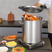 Stainless Steel Stockpot, 42 Quart Large Cooking Pots, Multipurpose Cookware Sauce Pot with Lid & Handle, V952-TGFHDB30442QTKOM5V0