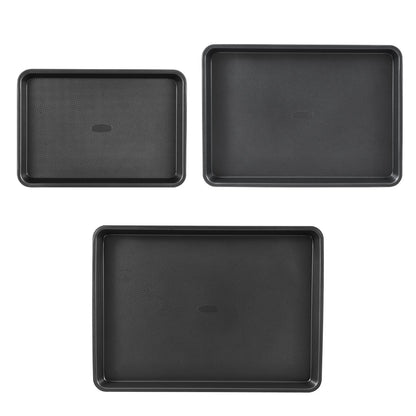 Baking Pan Set 3-Piece Nonstick Carbon Steel Set with Silicone Handles V952-TGKPTZ3JHS00T7HSBV0