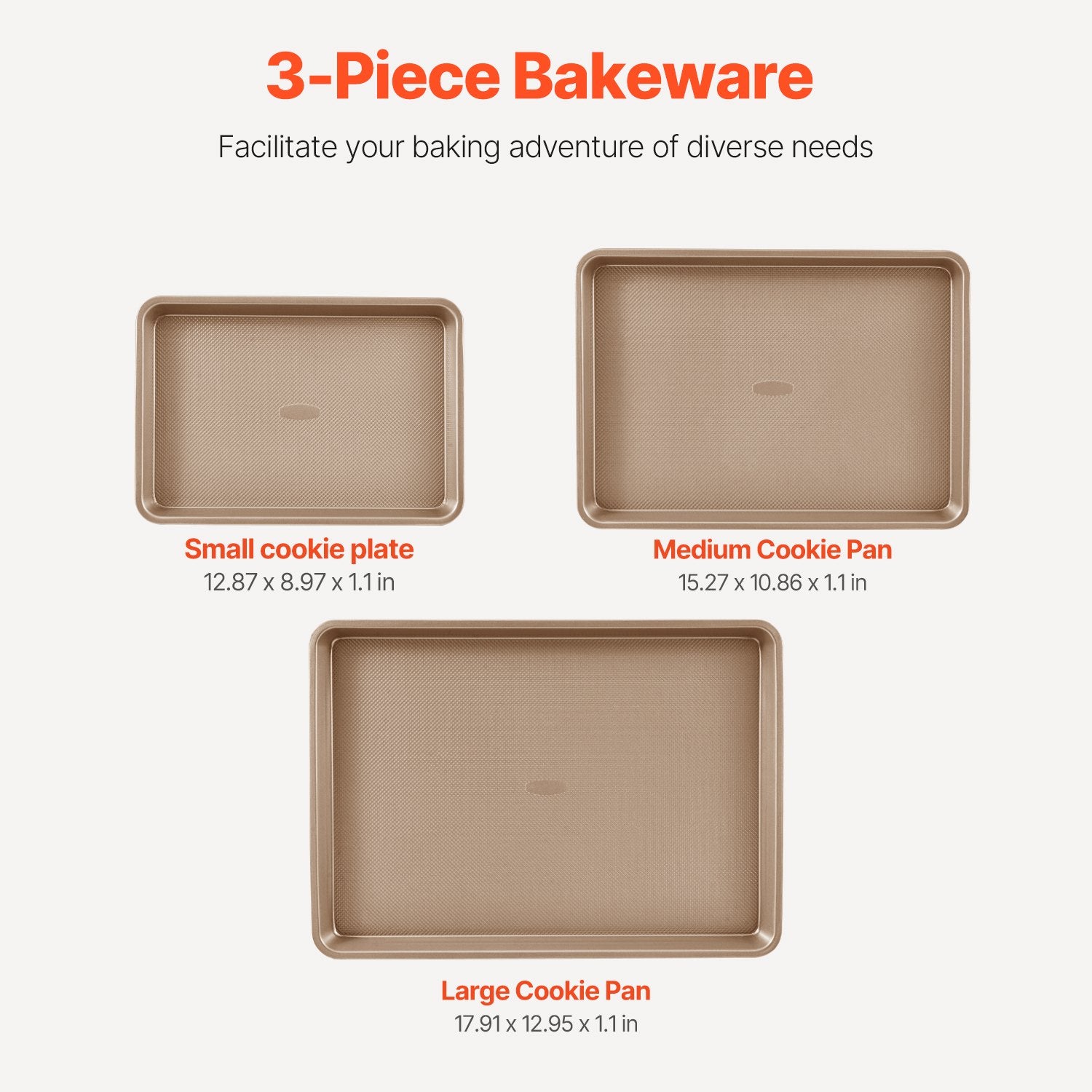 Baking Pan Set 3-Piece Nonstick Carbon Steel Set with Silicone Handles V952-TGKPTZ3JJS00J7BCRV0