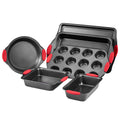 Baking Pan Set 6-Piece Nonstick Carbon Steel Set with Silicone Handles V952-TGKPTZ6JHS00V24UMV0