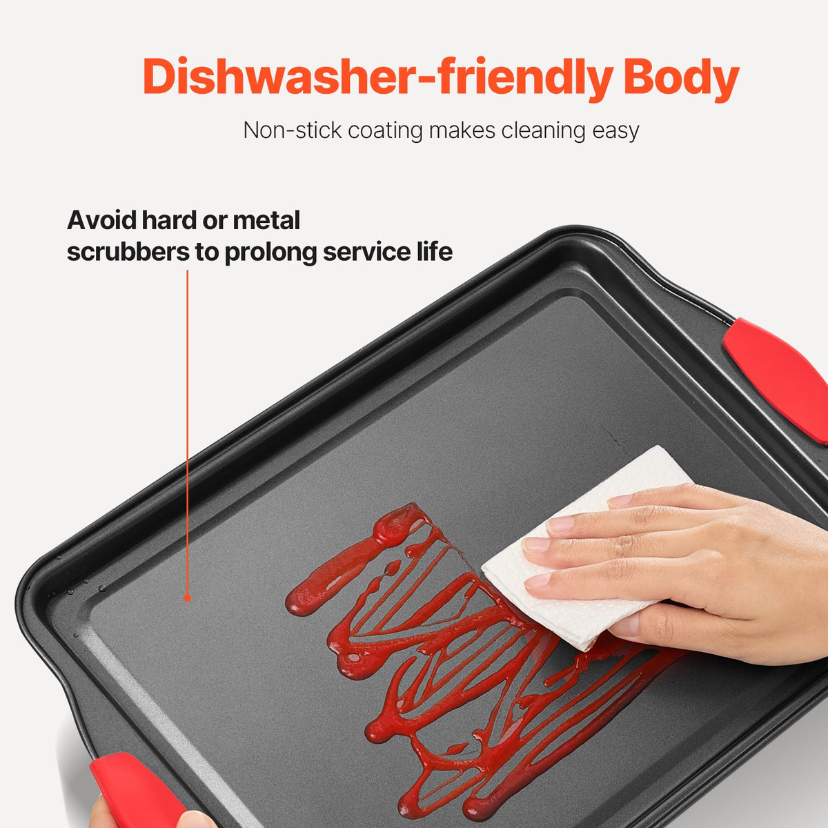 Baking Pan Set 6-Piece Nonstick Carbon Steel Set with Silicone Handles V952-TGKPTZ6JHS00V24UMV0
