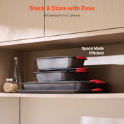 Baking Pan Set 6-Piece Nonstick Carbon Steel Set with Silicone Handles V952-TGKPTZ6JHS00V24UMV0