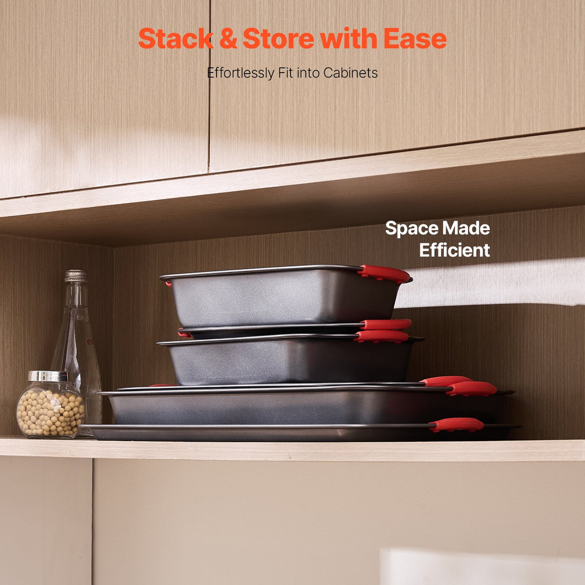 Baking Pan Set 6-Piece Nonstick Carbon Steel Set with Silicone Handles V952-TGKPTZ6JHS00V24UMV0
