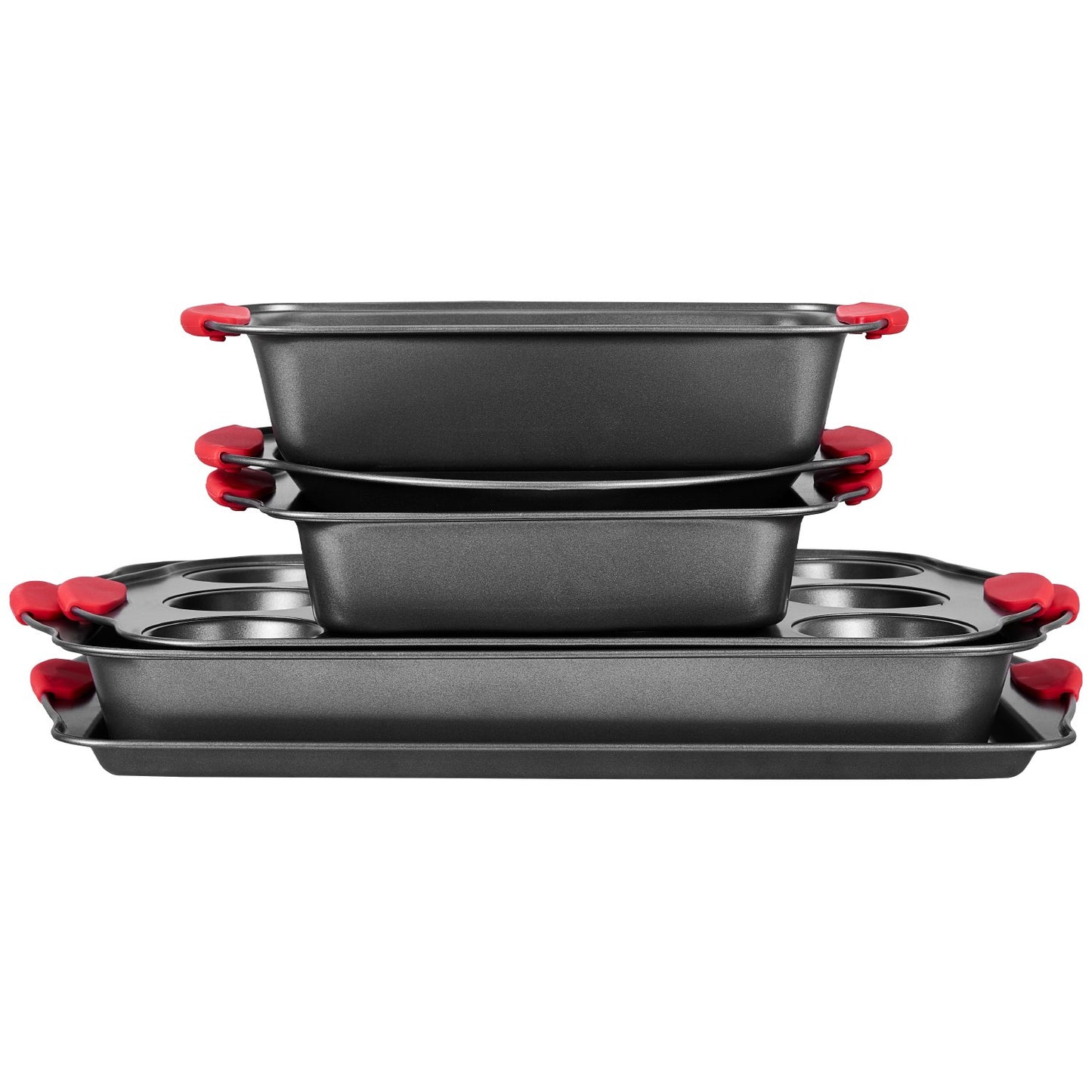 Baking Pan Set 6-Piece Nonstick Carbon Steel Set with Silicone Handles V952-TGKPTZ6JHS00V24UMV0