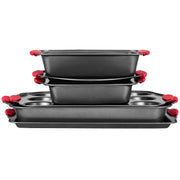 Baking Pan Set 6-Piece Nonstick Carbon Steel Set with Silicone Handles V952-TGKPTZ6JHS00V24UMV0