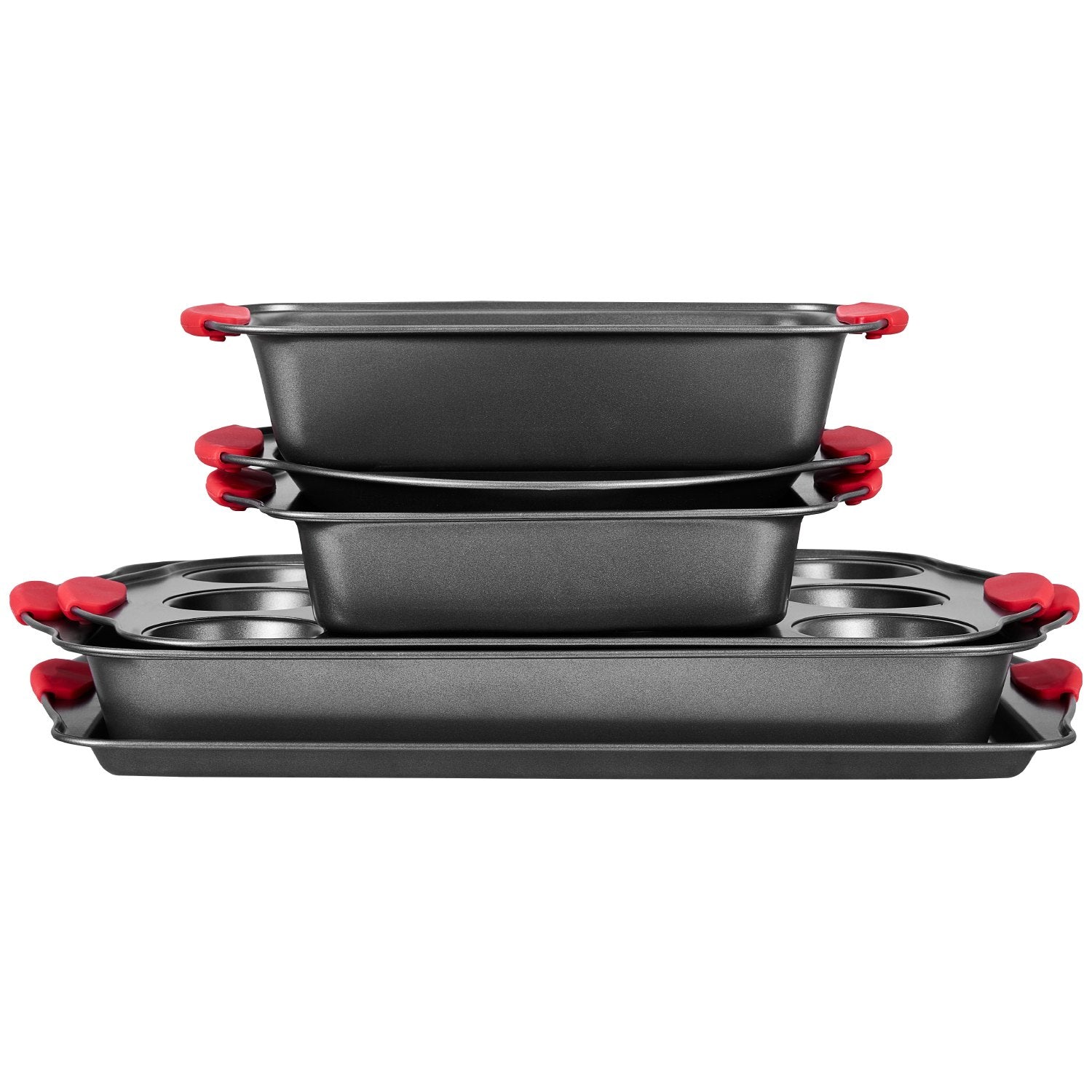 Baking Pan Set 6-Piece Nonstick Carbon Steel Set with Silicone Handles V952-TGKPTZ6JHS00V24UMV0