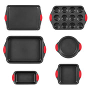 Baking Pan Set 6-Piece Nonstick Carbon Steel Set with Silicone Handles V952-TGKPTZ6JHS00V24UMV0