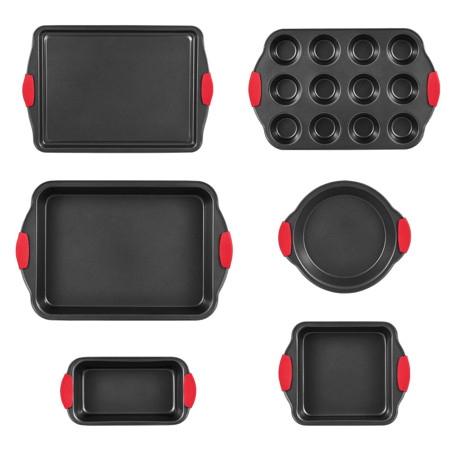 Baking Pan Set 6-Piece Nonstick Carbon Steel Set with Silicone Handles V952-TGKPTZ6JHS00V24UMV0