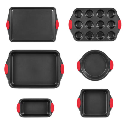 Baking Pan Set 6-Piece Nonstick Carbon Steel Set with Silicone Handles V952-TGKPTZ6JHS00V24UMV0