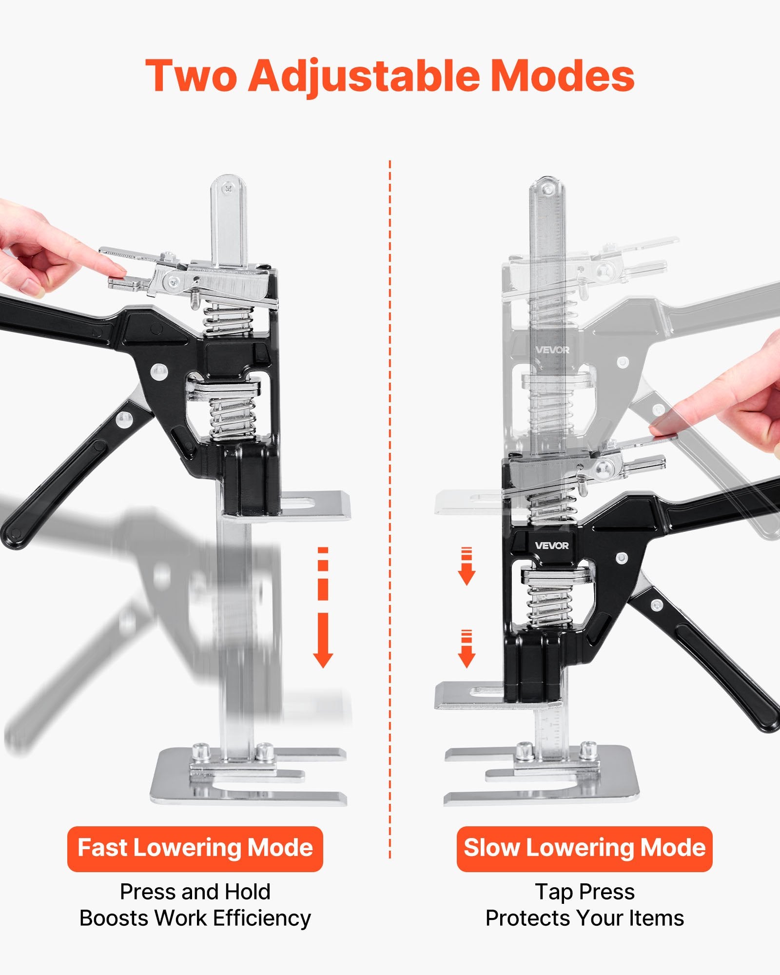 Labor Saving Arm Jack, 2 PCS 200 kg Bearing Capacity, Lifting up to 165 mm, Metal Hand Lifting Jack Tool with V952-TGQ170MM2DHS09LQLV0
