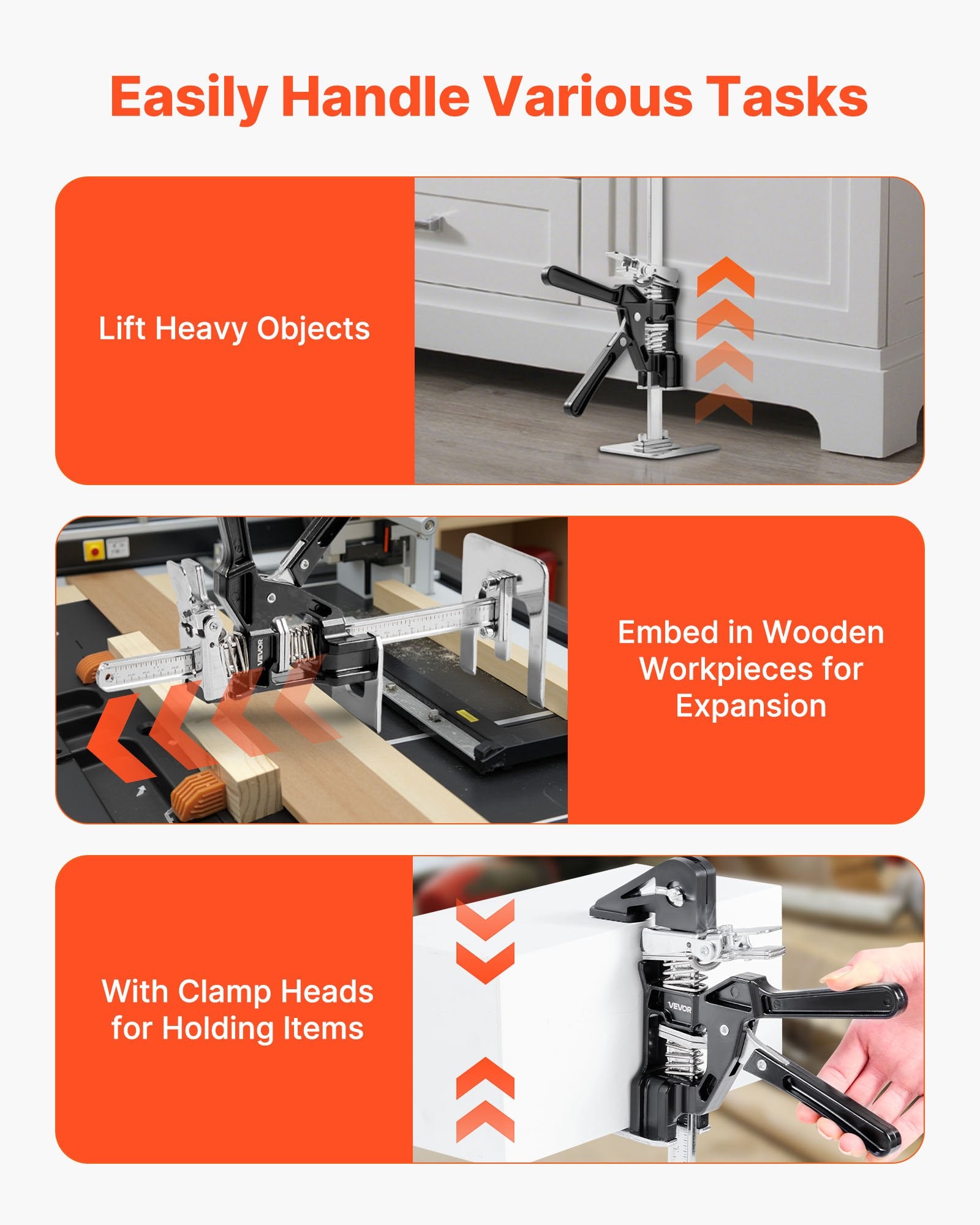 Labor Saving Arm Jack, 2 PCS 200 kg Bearing Capacity, Lifting up to 165 mm, Metal Hand Lifting Jack Tool with V952-TGQ170MM2DHS09LQLV0