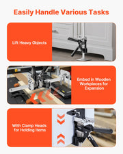Labor Saving Arm Jack, 2 PCS 200 kg Bearing Capacity, Lifting up to 235 mm, Metal Hand Lifting Jack Tool with V952-TGQ220MM2DHS12IENV0