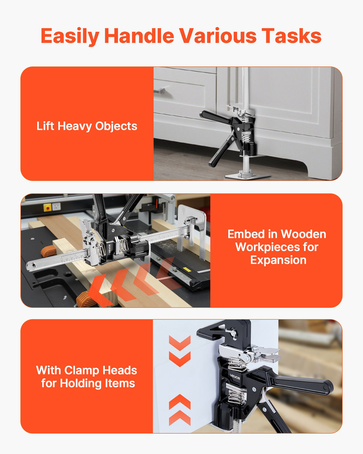 Labor Saving Arm Jack, 2 PCS 200 kg Bearing Capacity, Lifting up to 235 mm, Metal Hand Lifting Jack Tool with V952-TGQ220MM2DHS12IENV0