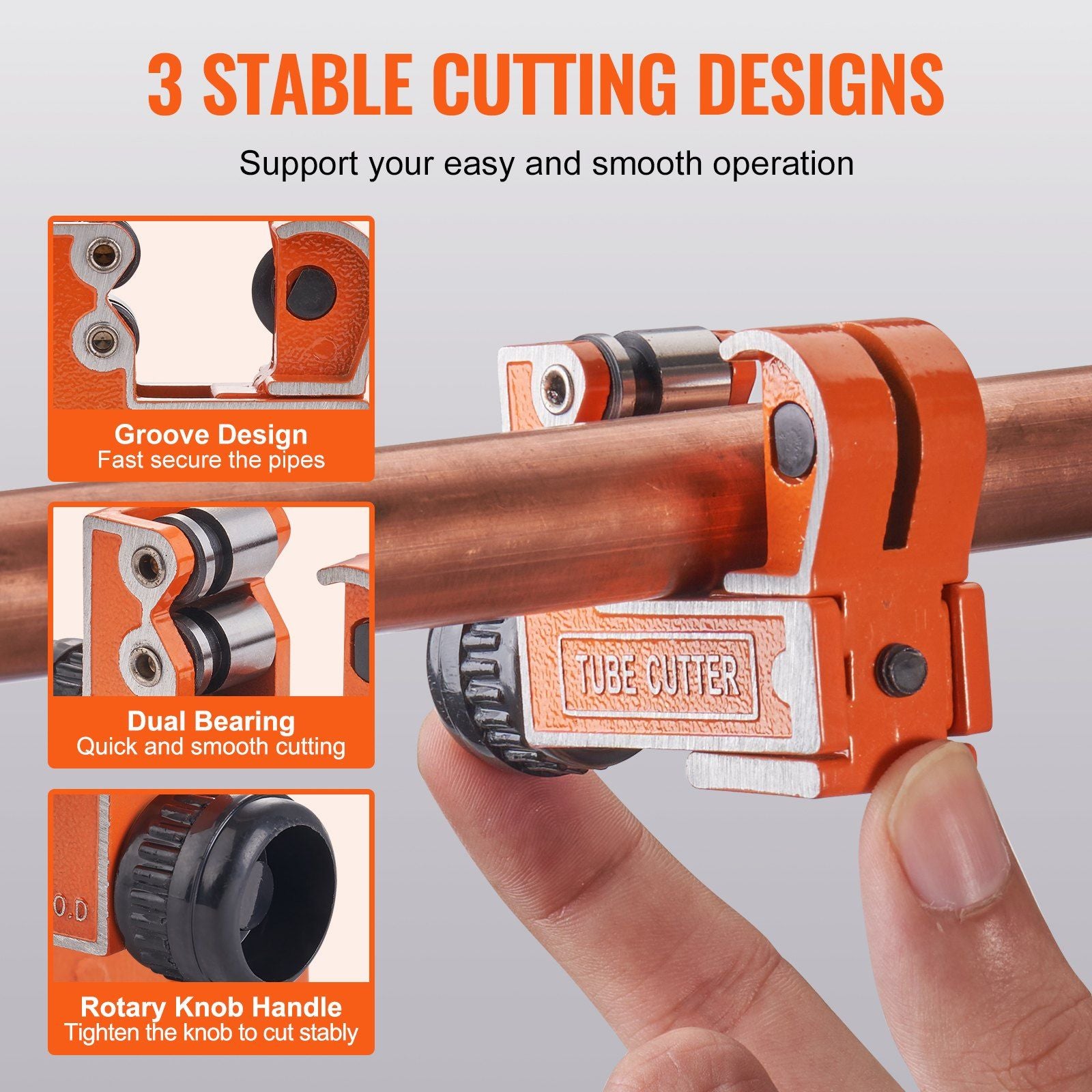 Mini Tubing Cutter, 1/8" - 1-1/8" O.D. Mini Copper Pipe Cutter, Heavy Duty Compact Tube Cutter Tool with V952-TGQGQJT11878825P0V0