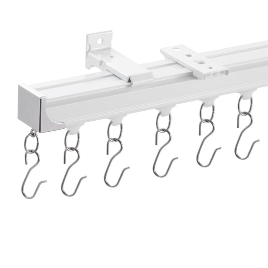 Ceiling Curtain Track Set 5.9 FT/1.8 Meter_oom Divider with Hooks White V952-THBCLGDTZLHJAZ7UAV0