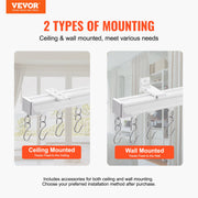 Ceiling Curtain Track Set 5.9 FT/1.8 Meter_oom Divider with Hooks White V952-THBCLGDTZLHJAZ7UAV0