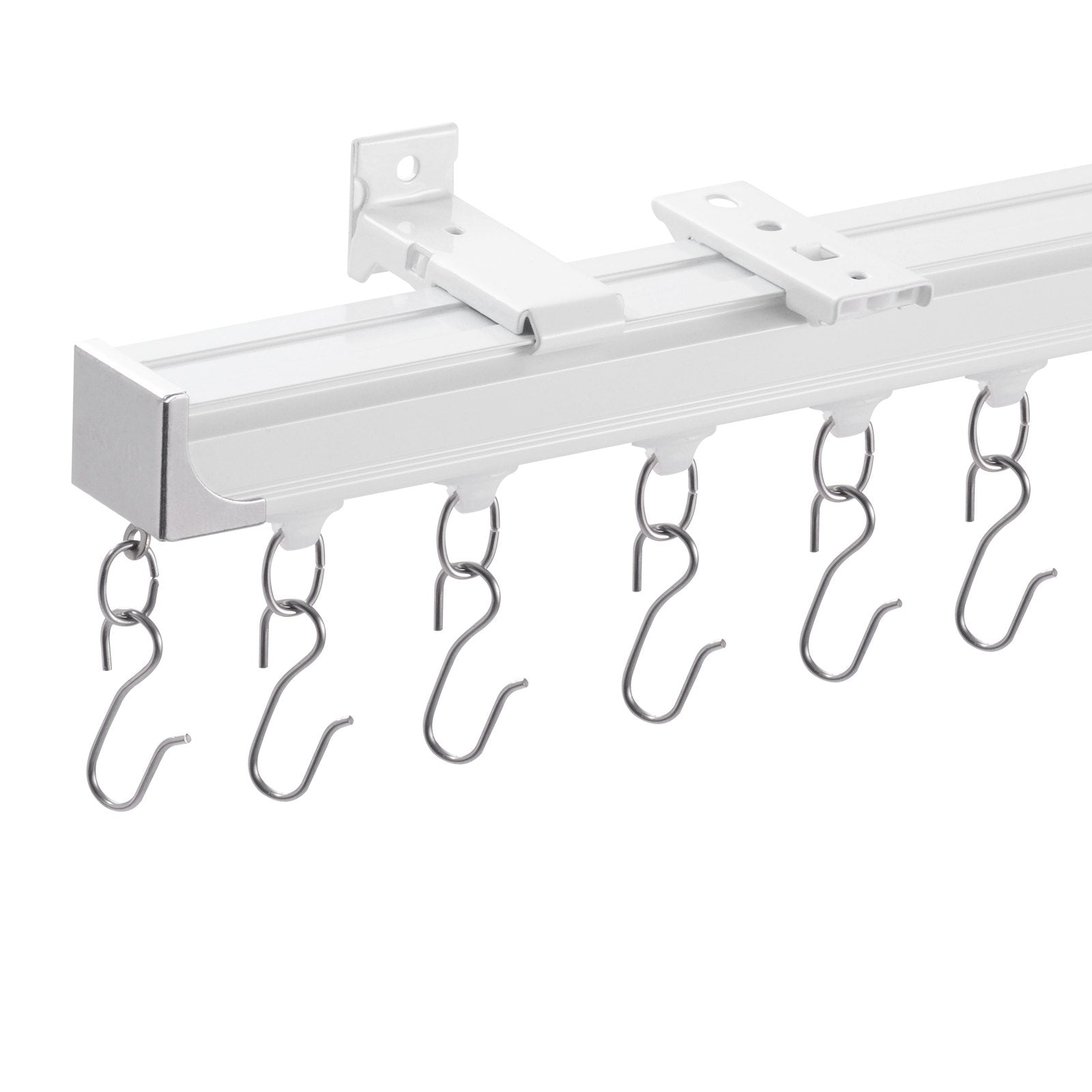 Ceiling Curtain Track Set 17.7 FT/5.4 Meter Room Divider with Hooks White V952-THBCLGDTZLHJN5CV4V0
