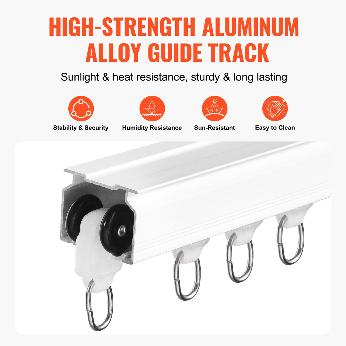 Ceiling Curtain Track Set 17.7 FT/5.4 Meter Room Divider with Hooks White V952-THBCLGDTZLHJN5CV4V0