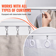 Ceiling Curtain Track Set 17.7 FT/5.4 Meter Room Divider with Hooks White V952-THBCLGDTZLHJN5CV4V0