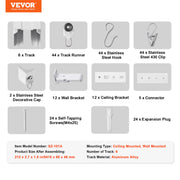 Ceiling Curtain Track Set 17.7 FT/5.4 Meter Room Divider with Hooks White V952-THBCLGDTZLHJN5CV4V0