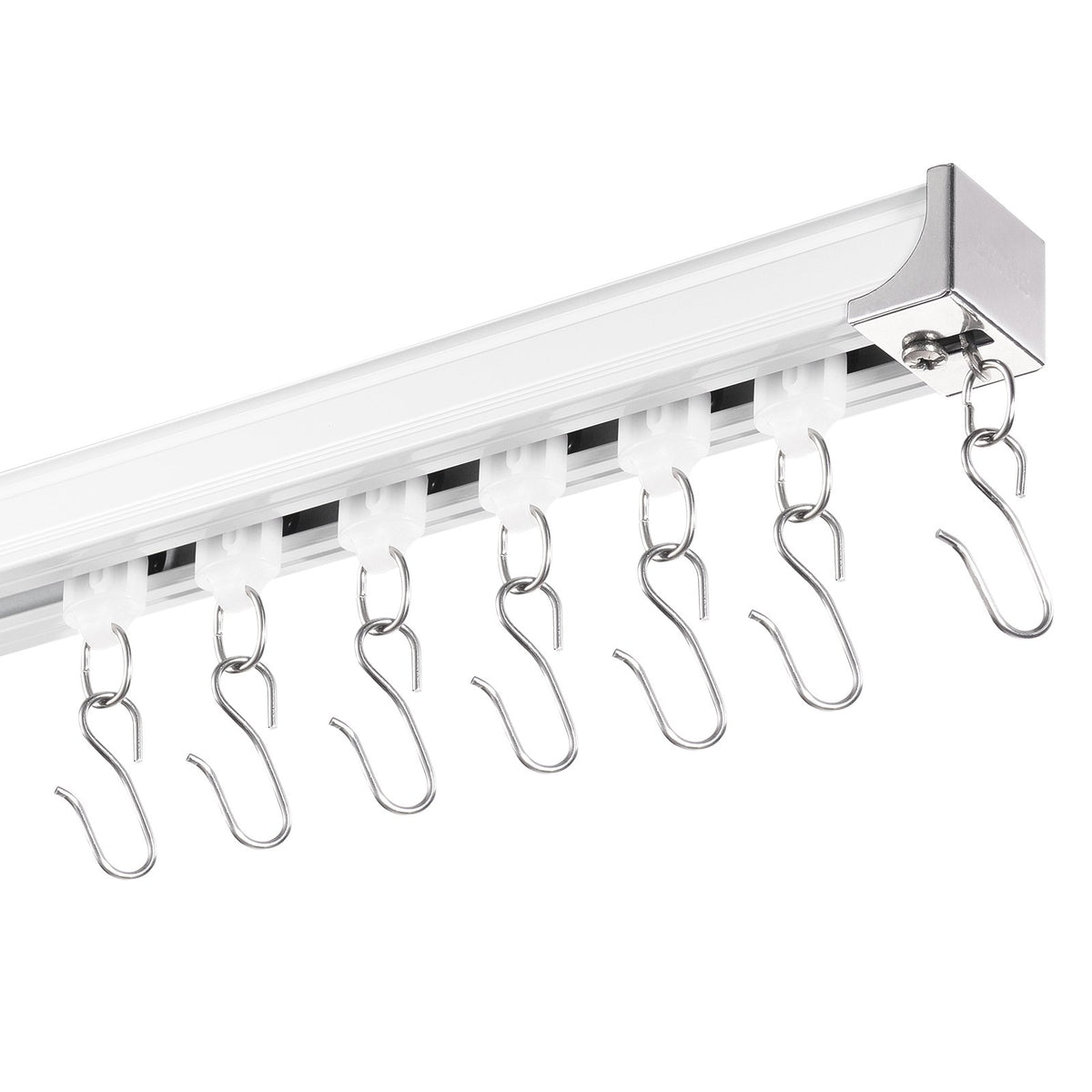 Ceiling Curtain Track Set 17.7 FT/5.4 Meter Room Divider with Hooks White V952-THBCLGDTZLHJN5CV4V0